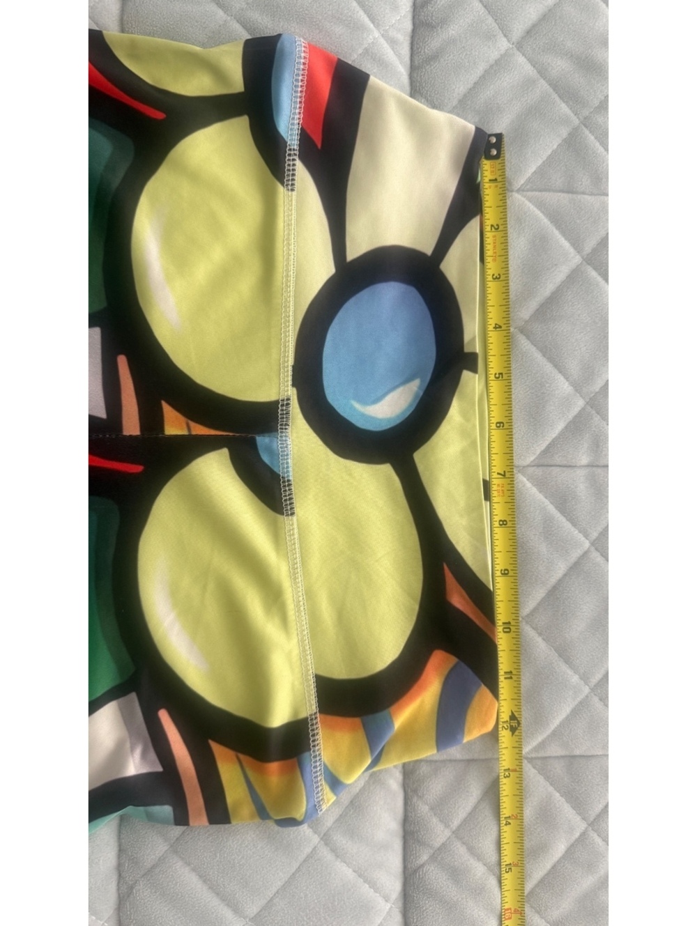 Abstract Pop Art Face Print High Waist Cropped Leggings Yoga Festival Size S - Picture 4 of 5